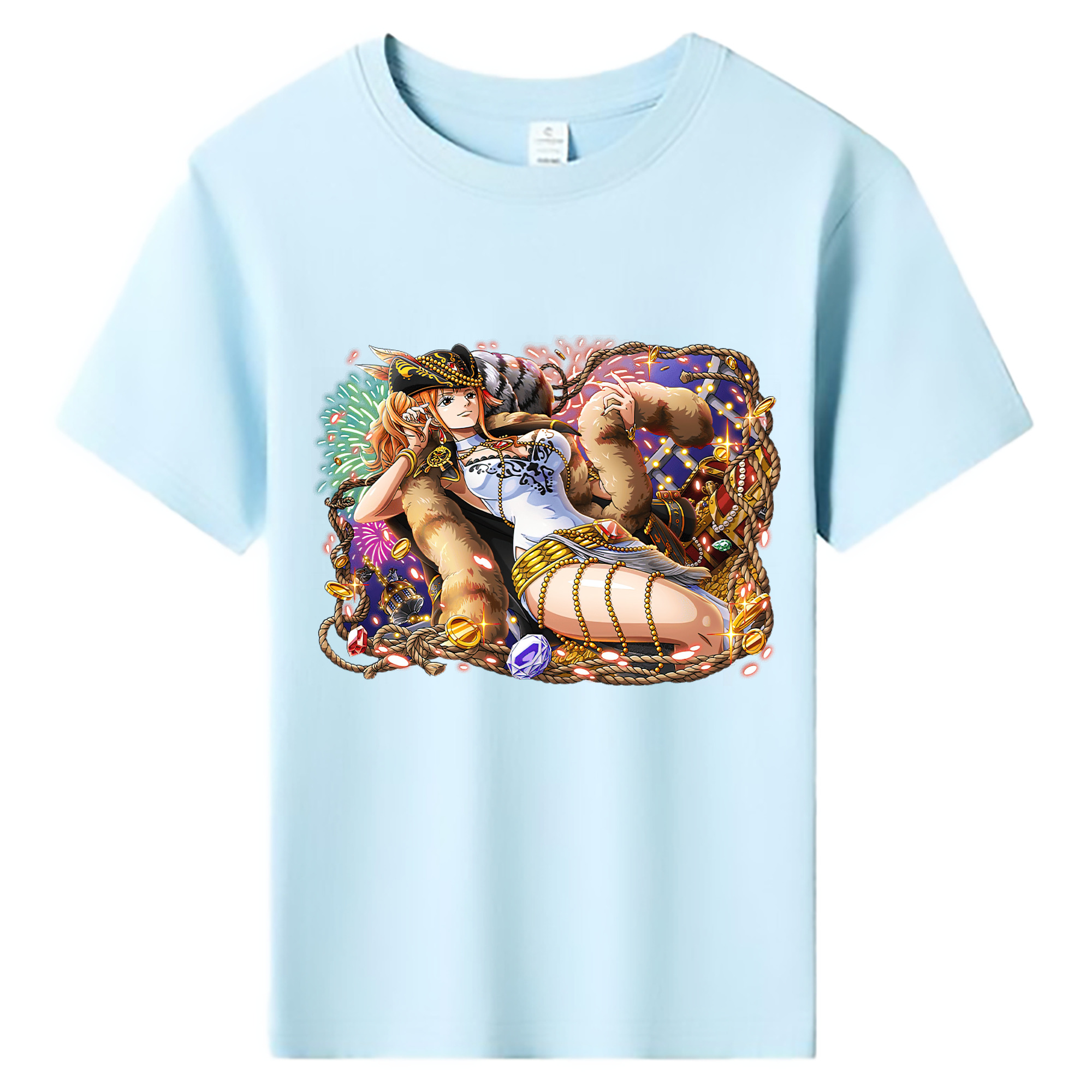 （画像用） ワンピース ナミ ONE PIECE Nami 綿100％キッズTシャツ（フロントプリント）